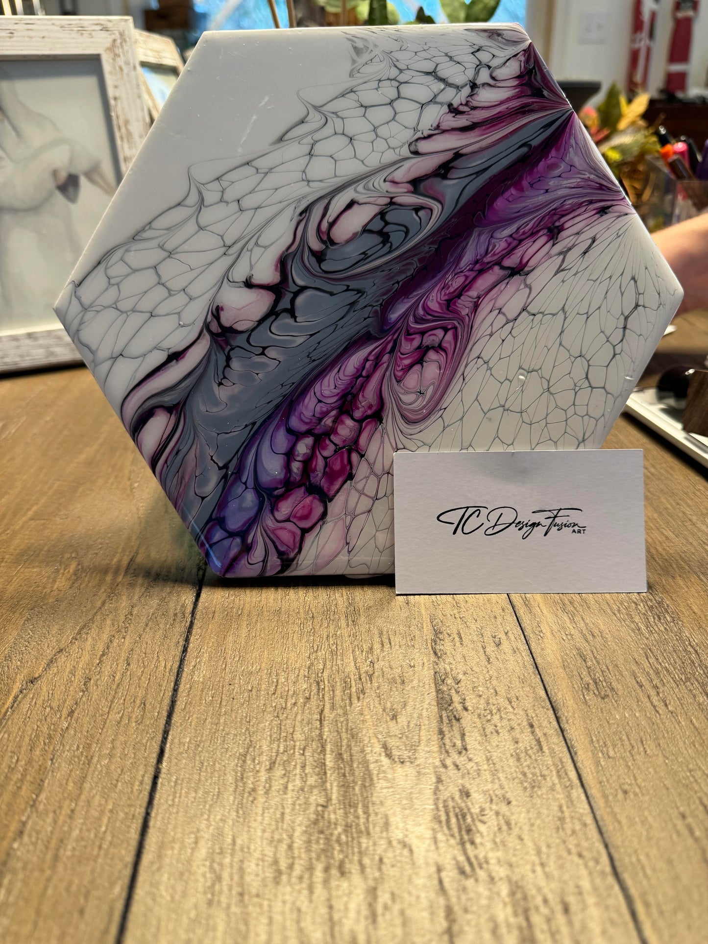 9" Handmade Fluid Art 