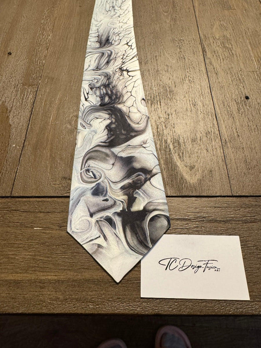 Custom fluid art silk tie