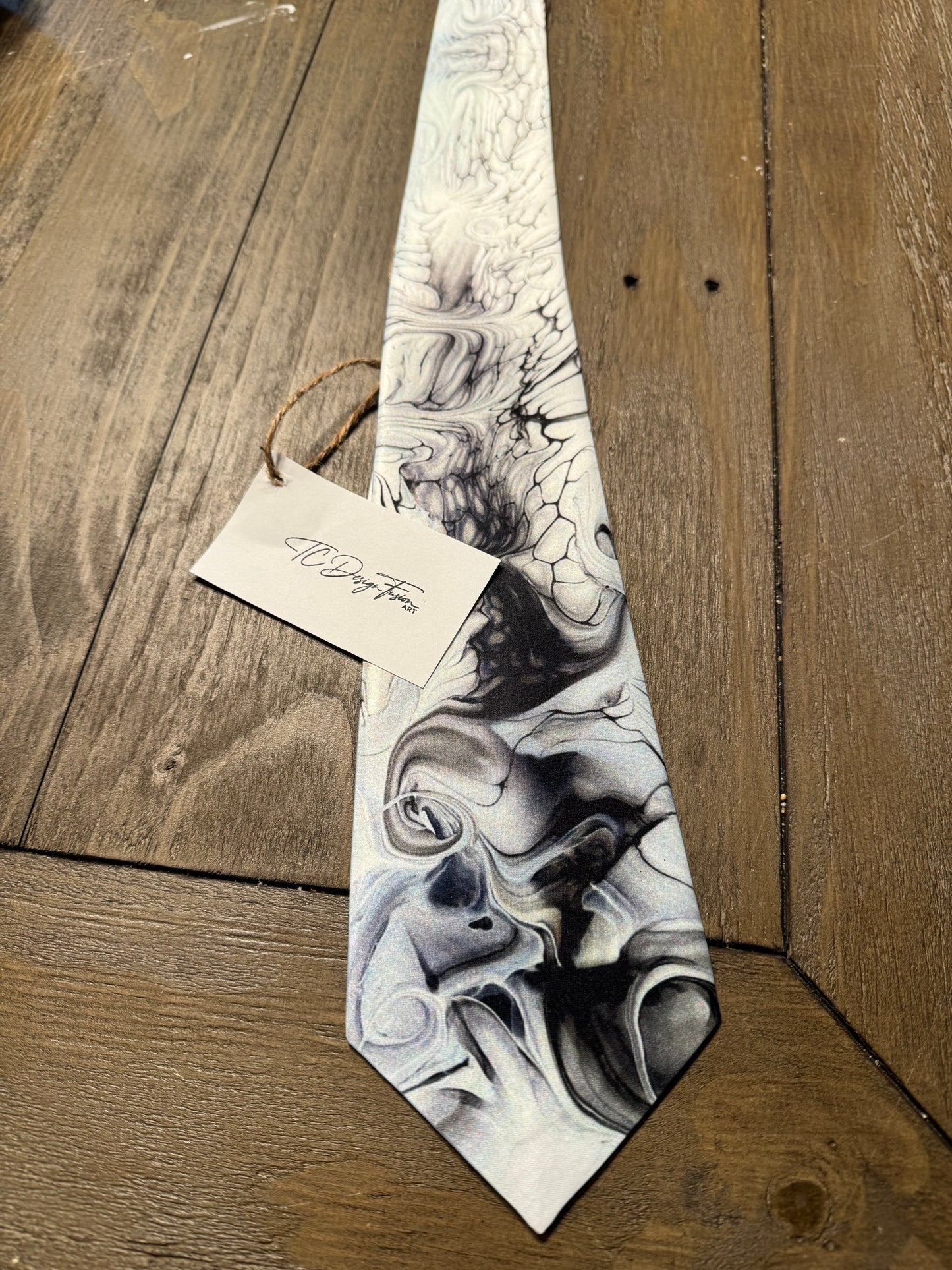 Custom fluid art silk tie