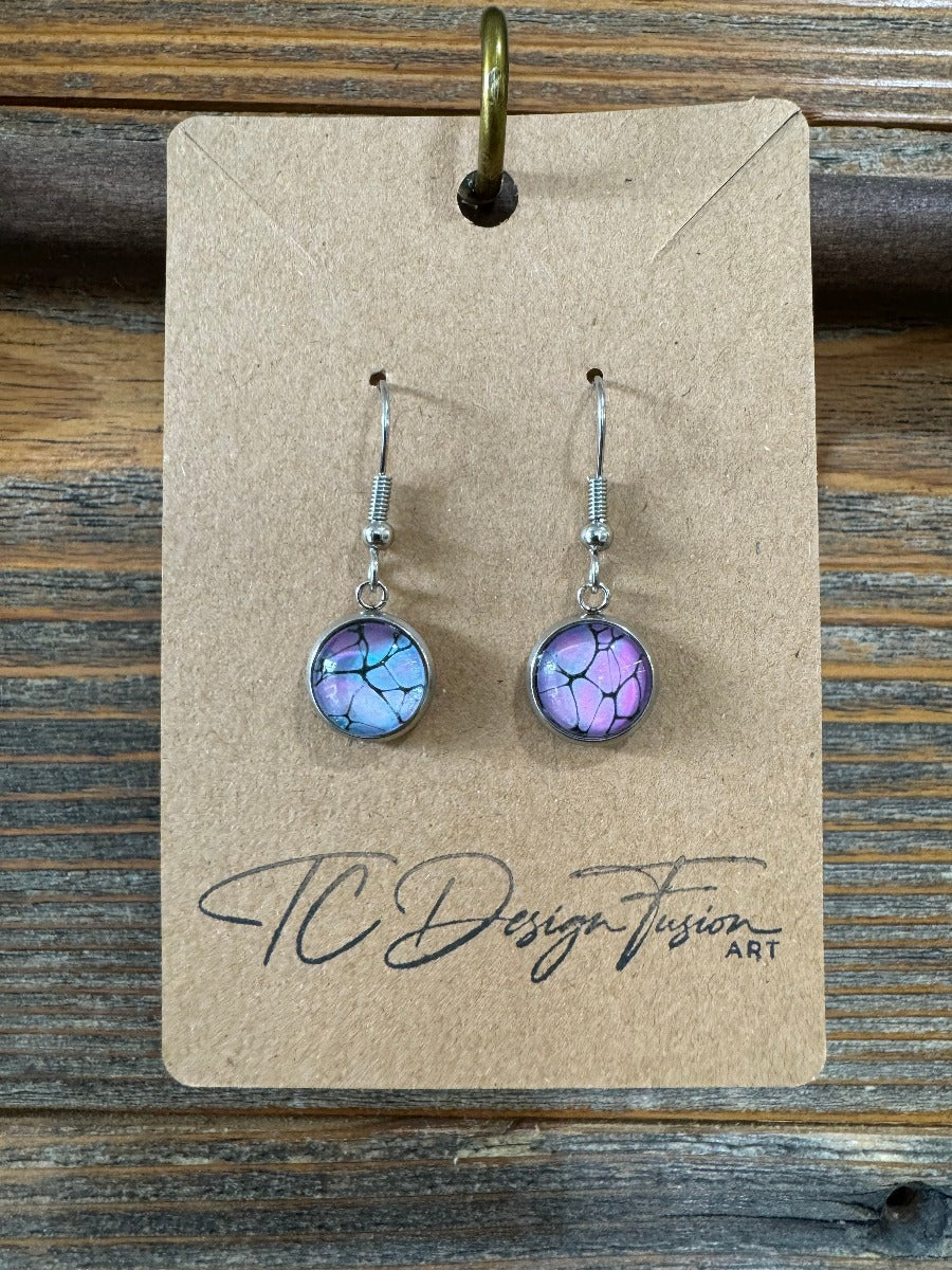 Hand Painted Earrings (Pink Sunset)